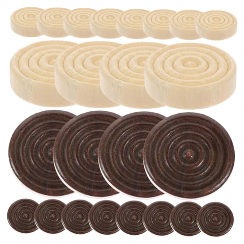 Gatuida 72 Stück Teiliges Holz Schach und Dame Spielset Runde Schachfiguren aus Stabilem Holz Zubehör für Brettspiele für Partys und Familienaktivitäten von Gatuida