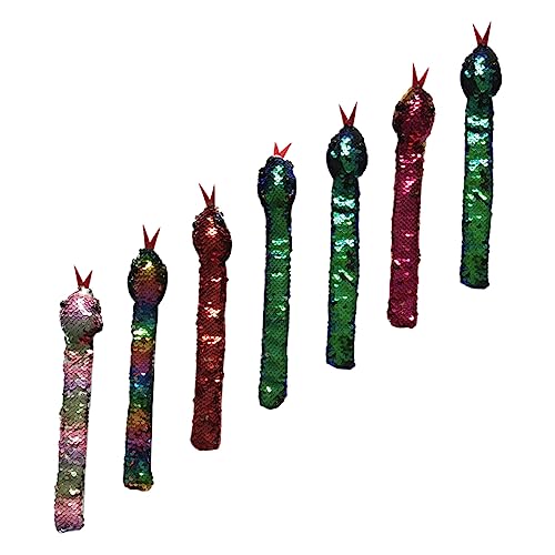 Gatuida 7Stücke Pailletten Schlangen Schlagarmbänder Slap Bands für Halloween und Geburtstagsfeiern Exquisites Kunstleder Design Farbenfrohe Schlangenarmbänder von Gatuida