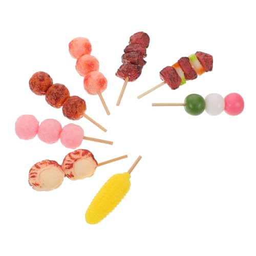 Gatuida 8 Stück Mini Grillspieße So Tun Als Wären Sie Mini Essens Kabob Spieße Miniatur Simuliertes Essensspielzeug Essensstäbchen Grillspieße Grillspielzeug Modell Kebab von Gatuida
