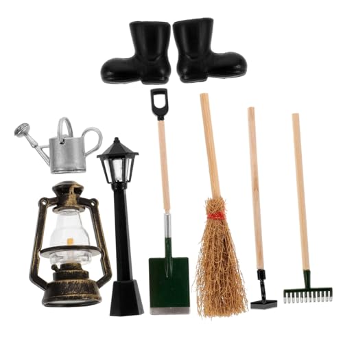 Gatuida 8 Stück Mini Hacke Schaufel Gartenarbeit Für Szene Puppe Mit Miniatur Mini-gartenschaufeln Dollhouse Tool Kit Mini-gartengeräte Mini -gartendekoration Plastik von Gatuida