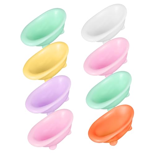 Gatuida 8 Stück Miniatur Resin Badewanne Teiliges Bunte Puppenhaus Badewannen Figuren Detailreiche Mikro Landschaftsdeko Langlebig und Vielseitig für DIY und Puppenhaus Badezimmer Zubehör von Gatuida