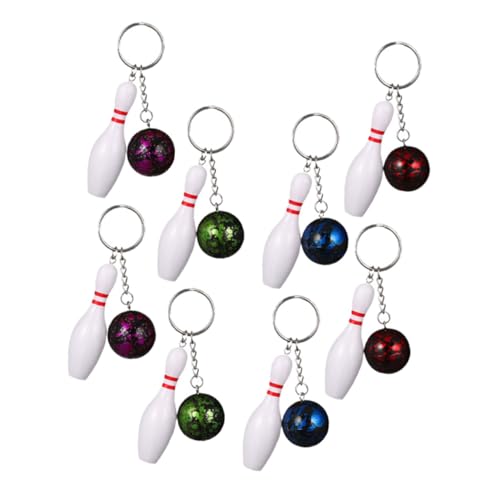 Gatuida 8 Stück Teiliges Bowling Schlüsselanhänger Farbenfrohe Bowlingkugel und Pin Motive Liebevoll Gestaltete Sport Accessoires als Kindergeburtstag Mitgebsel und Partydeko von Gatuida