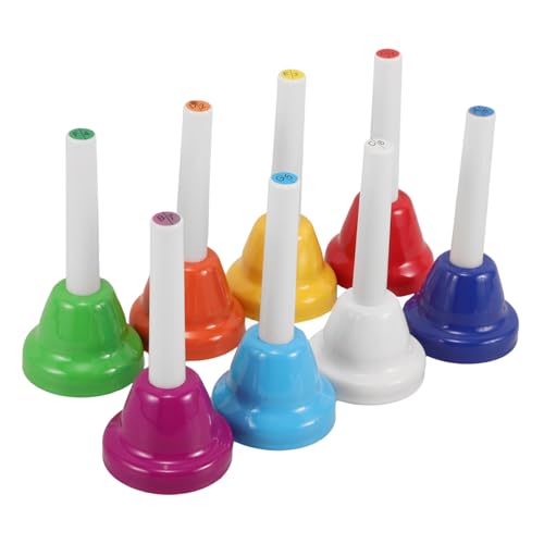 Gatuida 8 Stück Teiliges Handglocken Set Diatonische Musikinstrumente für Pädagogisches zur Musikalischen Frühförderung für Kindergärten Zuhause und Musikschulen von Gatuida