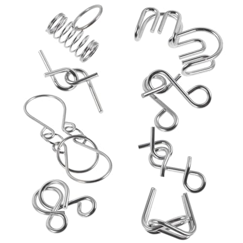Gatuida 8 Stück Teiliges Metall Knobelspiel für Senioren Interaktives Gehirntraining Puzzle Verschleißfestes Denkspiel zur Konzentrationsförderung und Feinmotorik Gadget gegen von Gatuida