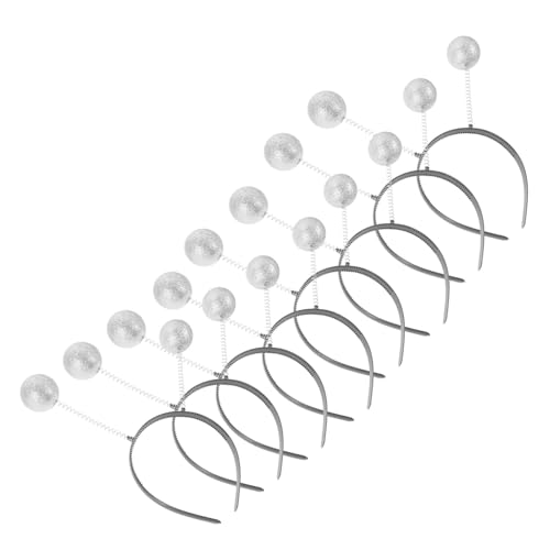 Gatuida 8 Stück Teiliges Pompom Haarband Lustiges Antennen stirnband mit Silbernen Schaumstoffkugeln Dekorativer Haarschmuck für Kostüm party Karneval Cosplay Geeignet für Erwachsene von Gatuida