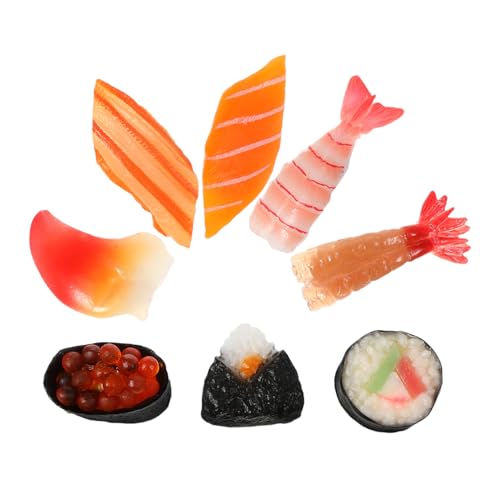 Gatuida 8 Stück Teiliges Realistische Onigiri Modelle Lebensechte Japanische Sushi Deko Detailgetreue Fake Prop für Ladendekoration Küchentheke und Kompakte Sushi Requisiten von Gatuida
