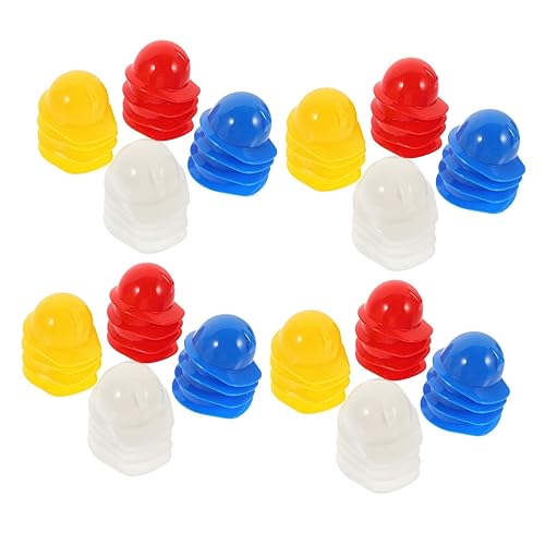 Gatuida 80 Stück Mini-Schutzhelm Baumützen Miniatur-Bauhut Mini-Baukappe Geburtstag Mini-Hut Baustellen-Dekoration Puppenzubehör-Set Helm für Minipuppe Minihelm für Puppe Plastik von Gatuida