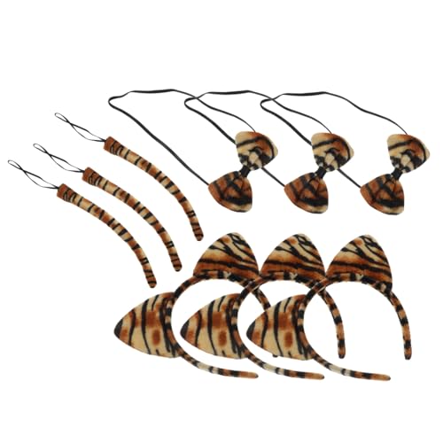 Gatuida 9 Stück Tigerohren Stirnband mit und Fliege Tier Kostüm Zubehör für Cosplay Party Requisiten für Karneval und Verkleidungsspiel Gatuida 9 Stück Tigerohren Stirnband mit und Fliege Tier Kostüm Zubehör für Cosplay Party Requisiten für Karneval und Verkleidungsspiel von Gatuida