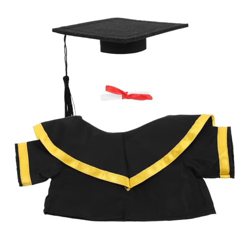 Gatuida Abschlussbär Outfit Abschlussbär Plüsch Stofftierkappe Mini Abschlusskappen Für Stofftiere Abschluss Plüschtiere Abschlussrobe Nur Abschlusspuppe Stoff Schwarz von Gatuida