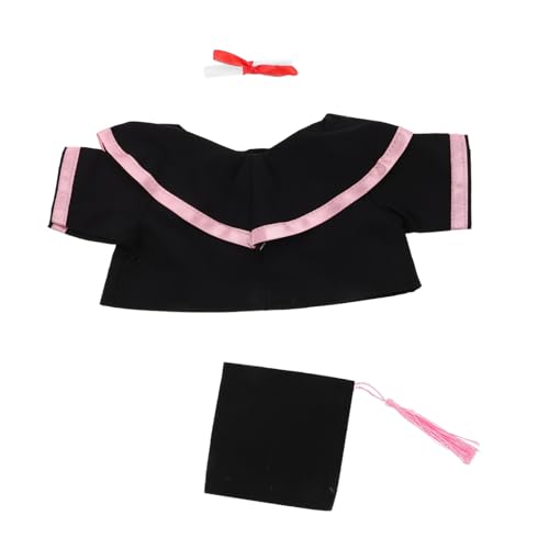 Gatuida Abschlussbär-outfit Abschluss Stofftiere Grad-hut- Puppenkleidung Für Jungen Kleidung Für Stofftiere Kuschelbär-tiermütze Mütze Und Mantel Abschlusspuppe Rosa Papier von Gatuida
