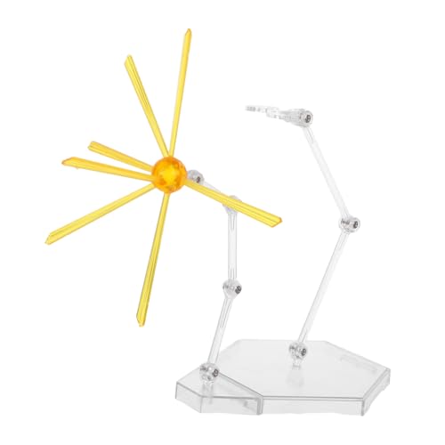 Gatuida Action Figure Display Halter Basis mit Spezialeffekten Präzise Gefertigte Stützbasis für Realistische Szenen Modell Puppenständer Gelber Figurenhalter für Sammler von Gatuida