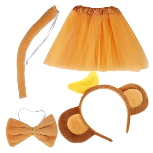 Gatuida Affenkostüm mit Bananen ohren Haarreif Tierohren Stirnband Fliege Tutu Rock und Leichtes und Bequemes Cosplay Zubehör für Fasching und Kostümparty Gatuida Affenkostüm mit Bananen ohren Haarreif Tierohren Stirnband Fliege Tutu Rock und Leichtes und Bequemes Cosplay Zubehör für Fasching und Kostümparty von Gatuida