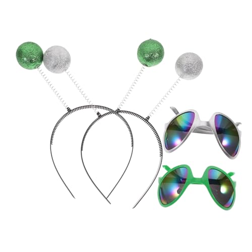 Gatuida Außerirdische Stirnband Brille mit Grünem und Silbernem Rahmen Bunte Folienlinsen Bequeme Langlebige Partybrillen für Kostümfeste und Fotorequisiten Gatuida Außerirdische Stirnband Brille mit Grünem und Silbernem Rahmen Bunte Folienlinsen Bequeme Langlebige Partybrillen für Kostümfeste und Fotorequisiten von Gatuida