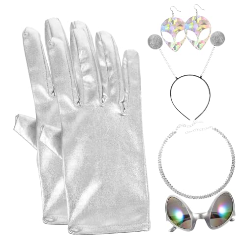 Gatuida Außerirdisches Party Teilig mit Lustigem Haarreif Sonnenbrille Ohrringen Handschuhen Unisex Kostüm Accessoires aus Stabilem für Fasching und Halloween Gatuida Außerirdisches Party Teilig mit Lustigem Haarreif Sonnenbrille Ohrringen Handschuhen Unisex Kostüm Accessoires aus Stabilem für Fasching und Halloween von Gatuida
