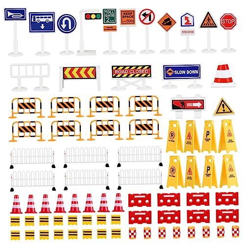 Gatuida Barrikadenschild Straßenschilder Für Mini- - Cloture Verkehr -straßenschilder Ampel Miniatur Klein Zapfen Gefahr Plastik von Gatuida