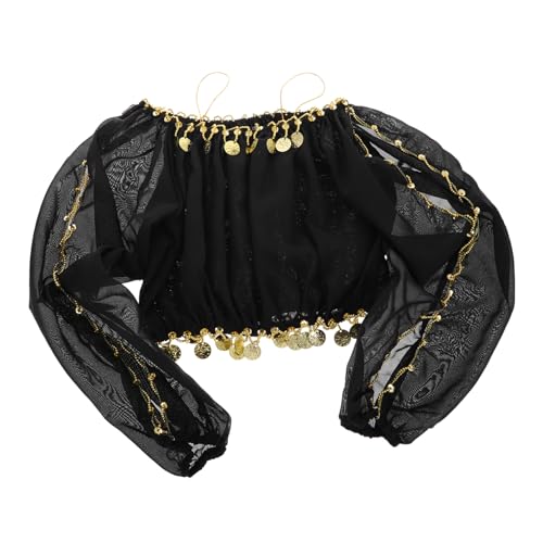 Gatuida Bauchtanz Kostüm Damen Langarm Schulterfrei Top Weiches Stoff Tanzoberteil für Indischen Tanz Ethnischen Tanz Bühne Performance Elegant und Angenehm Gatuida Bauchtanz Kostüm Damen Langarm Schulterfrei Top Weiches Stoff Tanzoberteil für Indischen Tanz Ethnischen Tanz Bühne Performance Elegant und Angenehm von Gatuida