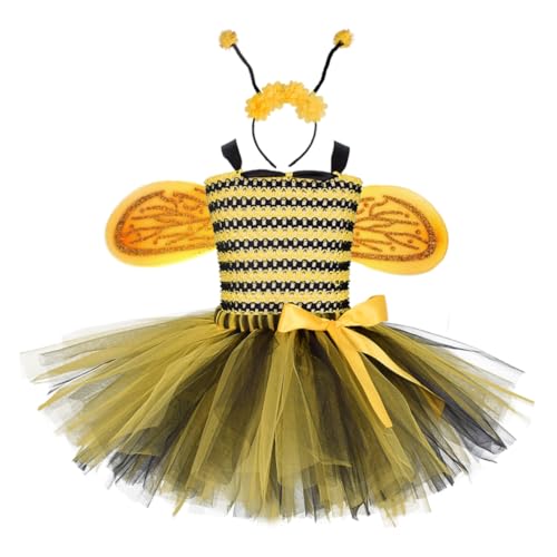 Gatuida Bienenkostüm Kleid mit Tüllrock und Flügeln Jahre Atmungsaktives Cosplay Partyoutfit für Mädchen Inklusive Haaraccessoire für Geburtstagsfeier und Tanzveranstaltungen Gatuida Bienenkostüm Kleid mit Tüllrock und Flügeln Jahre Atmungsaktives Cosplay Partyoutfit für Mädchen Inklusive Haaraccessoire für Geburtstagsfeier und Tanzveranstaltungen von Gatuida