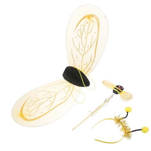 Gatuida Bienenkostüm Set Gold mit Flügeln und Stirnband Leichte Stoffqualität Leuchtende Farben für Halloween Karneval Cosplay und Geburtstagsfeiern und Robust für Mädchen Gatuida Bienenkostüm Set Gold mit Flügeln und Stirnband Leichte Stoffqualität Leuchtende Farben für Halloween Karneval Cosplay und Geburtstagsfeiern und Robust für Mädchen von Gatuida