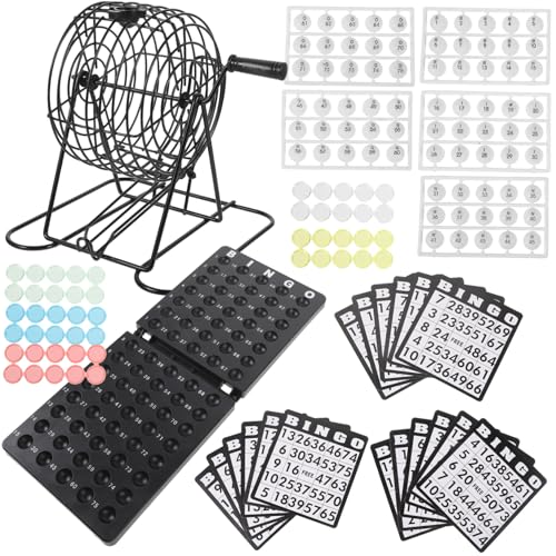 Gatuida Bingo Spielset mit Lostrommel und Kugeln Langlebiges Gesellschaftsspiel für Erwachsene und Farbenfrohes Partyspiel für Familien und Geburtstagsfeiern Handgefertigt und Robust von Gatuida