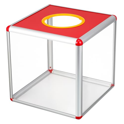 Gatuida Box Tombola: Spendenbox Lose Tombola Gewinne Lottobox 25 cm Transparent Tombola Verlieren Kubischer Aufbewahrungsbehälter für Jährliche Treffen Spiel Stütze von Gatuida