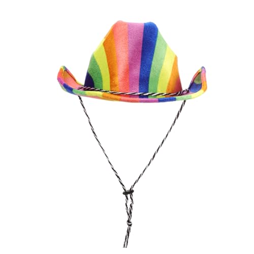 Gatuida Bunter Filz Cowboyhut für Damen und Mädchen Leichtes Party Accessoire Weiches Material Auffälliges Design für Karneval Maskerade und Bühnenauftritte Gatuida Bunter Filz Cowboyhut für Damen und Mädchen Leichtes Party Accessoire Weiches Material Auffälliges Design für Karneval Maskerade und Bühnenauftritte von Gatuida