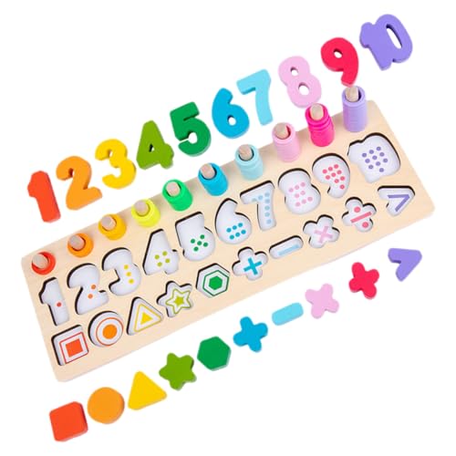 Gatuida Buntes Holz Formen Puzzle für Kleinkinder Montessori Lernspielzeug zur Zahlen und Farberkennung Fördert Motorische Fähigkeiten und Spielerisches Lernen Ab Jahr von Gatuida