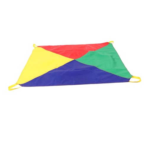 Gatuida Buntes Regenbogen Fallschirm Spiel für Outdoor Gruppenspiele Kindergarten Kooperatives Bewegungsspiel Vielseitig Leicht zu Transportieren Fördert Teamwork und Kommunikation von Gatuida