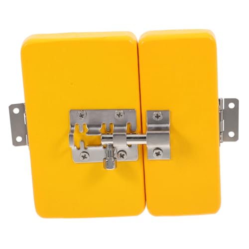 Gatuida Busy Board Türverschluss DIY Sensory Board für Kleinkinder Fördert Feinmotorik Kreativität und Problemlösungskompetenz für Lernspiele und Aktivitäten Zuhause Gelb von Gatuida