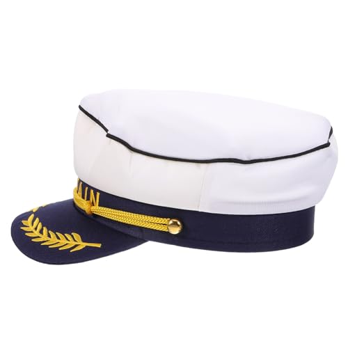 Gatuida Captain Mütze Stil Polyester Leicht Atmungsaktiv Unisex Verstellbare Sailor Hut für Karneval Cosplay und Themenpartys als Kostüm Accessoire für Erwachsene von Gatuida