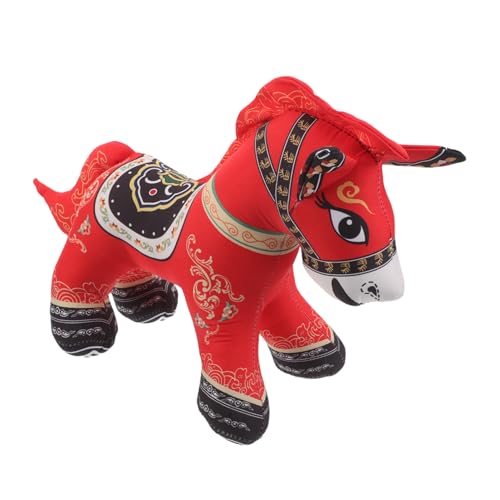 Gatuida Chinesisches Neujahr Pferd Kuscheltier Weiches Dekoratives Plüschpferd als Glücksbringer und Sammlerobjekt Vielseitige Niedliche Pferdefigur für Spiel und Wohndekoration von Gatuida