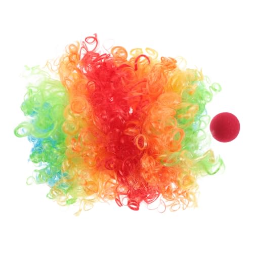 Gatuida Clown Kostüm Set für Erwachsene Bunter Perücke Clownsnase für Halloween Karneval Cosplay Events Bequemes Material Einfach Anzuziehen Vielseitig Gatuida Clown Kostüm Set für Erwachsene Bunter Perücke Clownsnase für Halloween Karneval Cosplay Events Bequemes Material Einfach Anzuziehen Vielseitig von Gatuida