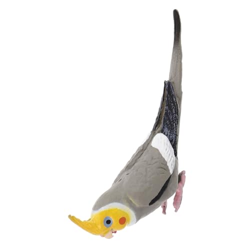 Gatuida Cockatiel Ornamente Simulation Sammlerstück klein Figur simuliert Vogel deko Vogel Papagei Outdoor- Vogelspielzeug für Spielzeugpapageienspielzeug PVC Grey von Gatuida