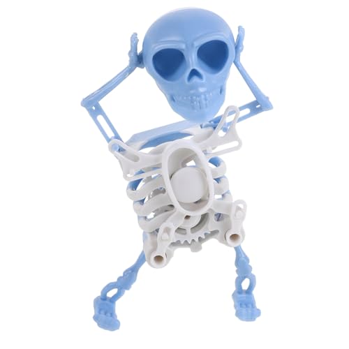 Gatuida Dancing Skeleton Wind Up Druck Mini Schädel Puppe Halloween Dekoration aus Kunststoff Blau für Schreibtisch für Altersgruppen von Gatuida