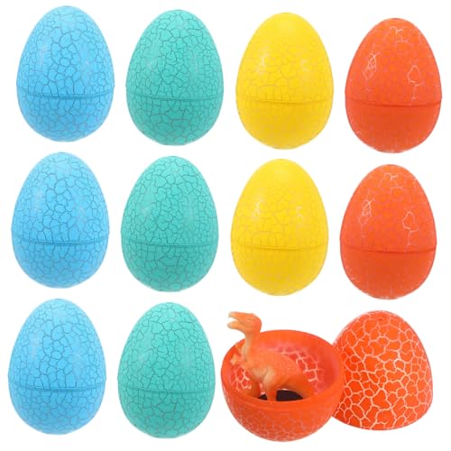 Gatuida Dinosaurier Eier mit Farbigen Eiern und PVC Dinosaurierfiguren Sicher Robust Stabil Stehend Pädagogisch für Jungen und Mädchen Entdecken von Gatuida
