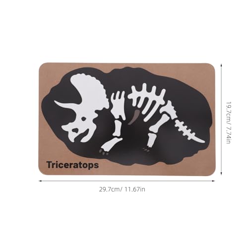 Gatuida Dinosaurier Holzpuzzle Lernspielzeug Fossilien Skelett Puzzle für Jahre Montessori Kognitives Triceratops Lernpuzzle Holz von Gatuida