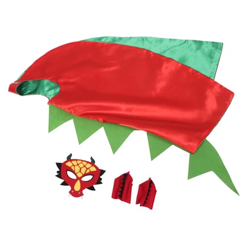 Gatuida Dinosaurier Kostüm mit Umhang und Maske Atmungsaktiv Leichtes Weiches Material Einfach Anzuziehen für Jungen und Mädchen für Halloween Geburtstagsfeiern und Rollenspiele von Gatuida