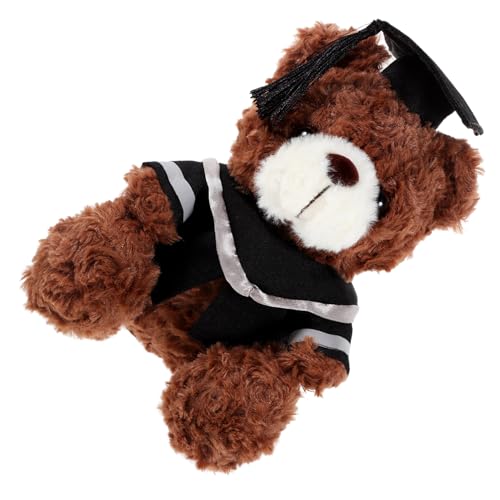 Gatuida Doctor Hat Bärenpuppe Abschluss Bär Doktor Bär Ausgestopfte Puppe Ausgestopfter Abschlussbär Abschluss-Cartoon-bär Bequeme Bärenpuppe Plüsch Dark Brown von Gatuida