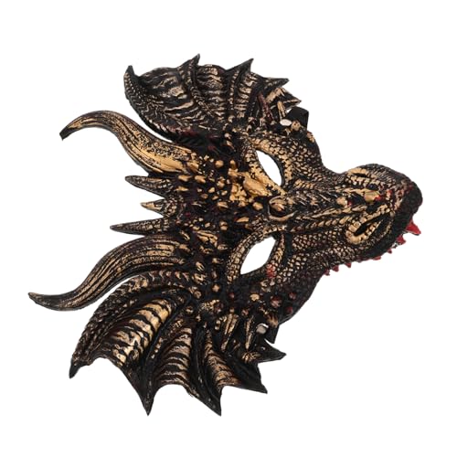 Gatuida Drachenkopf Maske Halloween Kostümmaske Vollgesichts Cosplay Tiermaske aus Leichtem PU für Party Maskerade Bühnenauftritte Erwachsene von Gatuida