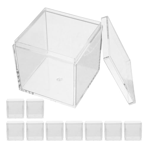 Gatuida Durchsichtige Acrylbox Kunststoff-Schmuckschatulle Mini-Aufbewahrungsbox Würfelbehälter 10 Stück Durchsichtige Würfelbox 5 5 Cm Mineralprobenetui Desktop-Probenbox 130 Ml von Gatuida