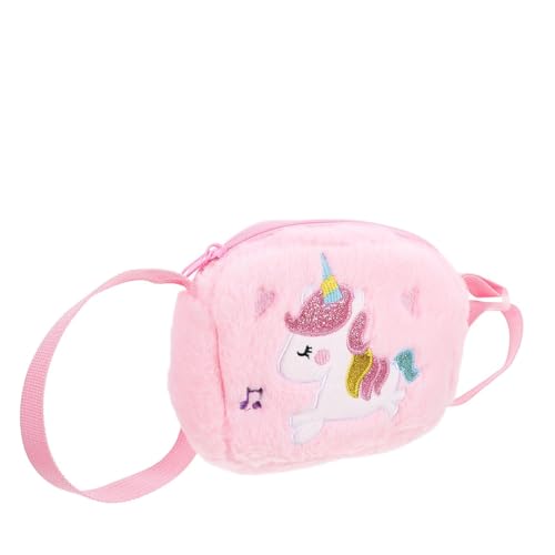 Gatuida Einhorn Plüsch Handtasche Niedliche Crossbody Tasche für Mädchen Rosa Umhängetasche Schultertasche Kleine Geldbörse mit Weichem Material und Cartoon Design von Gatuida