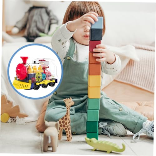 Gatuida Elektrischer Simulation Zug mit Musik und Buntem Lichtspiel Kreatives für Kleinkinder Omnidirektionales Modell Frühkindlichen Entwicklung von Gatuida