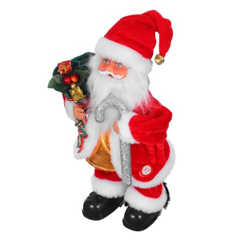 Gatuida Elektrischer Weihnachtsmann mit Musik Bewegliche Teile Sichere Glatte Oberfläche Festliche Familien-Dekoration Spielspaß für Weihnachtsfeiern und Geschenkideen von Gatuida