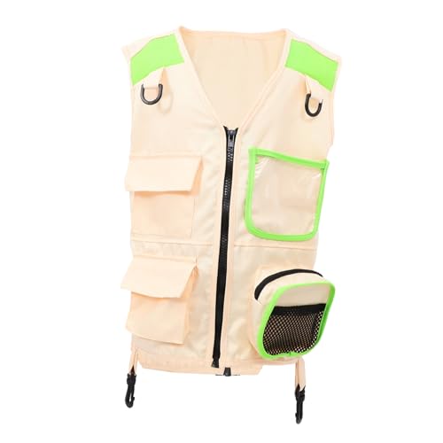 Gatuida Entdeckerweste Grün mit Taschen und Riemen Robuste Outdoor Campingweste für Rollenspiele Vielseitige Verkleidung für Jungen und Mädchen Verstellbar und Strapazierfähig für von Gatuida