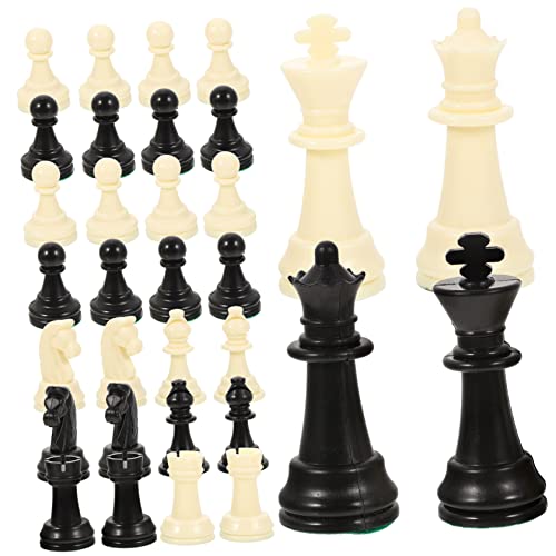 Gatuida Ersatzset für Schachfiguren aus Kunststoff Internationale Schachspielstücke König Höhe ohne Schachbrett für Strategisches und Logische Fähigkeiten Langlebig und Leicht von Gatuida
