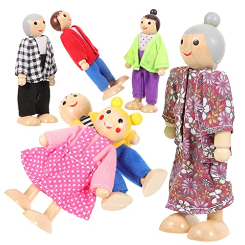 Gatuida Familienpuppen aus Holz Bewegliche Figuren für Puppenhaus Zubehör für Kreatives Spiel und Rollenspiele Sicher und Langlebig Gatuida Familienpuppen aus Holz Bewegliche Figuren für Puppenhaus Zubehör für Kreatives Spiel und Rollenspiele Sicher und Langlebig von Gatuida