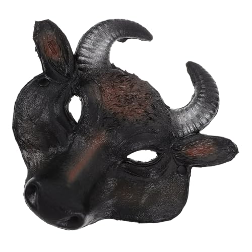 Gatuida Faux Bullenmaske für Halloween Verstellbare Tiermaske PU für Cosplay Partys Einzigartige Halbmaske für Damen Herren Karneval Maskeradeevents Gatuida Faux Bullenmaske für Halloween Verstellbare Tiermaske PU für Cosplay Partys Einzigartige Halbmaske für Damen Herren Karneval Maskeradeevents von Gatuida