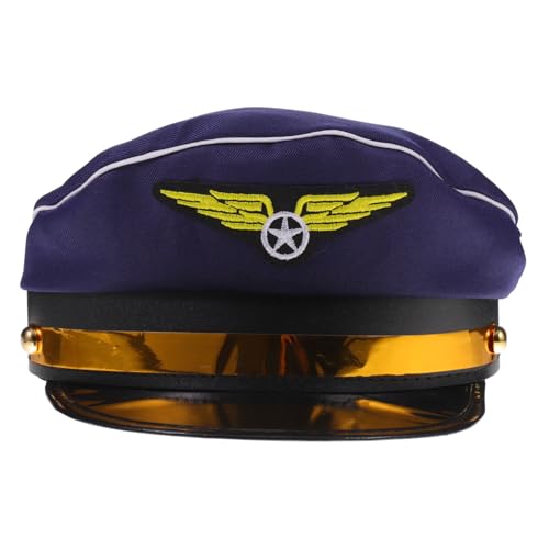 Gatuida Flight Attendant Hut Cosplay Zubehör Elegante Uniformmütze für Erwachsene Air Hostess Kostüm Party Halloween Bühnenauftritt Blau von Gatuida