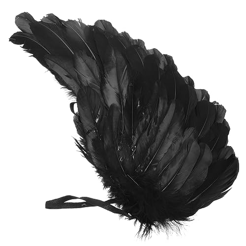 Gatuida Flügel Kostüm Zubehör für Schwarze Federn für Halloween Cosplay und Bühnenaufführungen von Gatuida