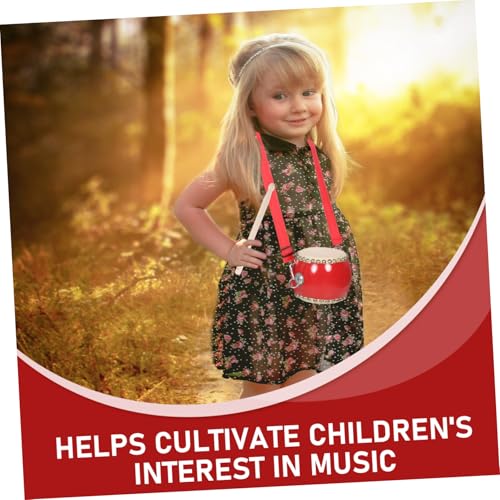 Gatuida Fröhliches Schlagzeug Set Kleine Handtrommel mit Trommelstöcken und Verstellbarem Tragegurt Buntes Musikinstrument für Früherziehung und Rhythmustraining von Gatuida