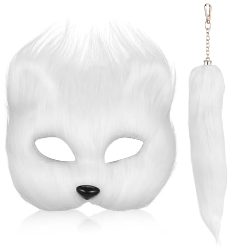 Gatuida Fuchs Pelz: und Cosplay Fuchs flauschige Maskerade halbes Kostümzubehör-Set für Halloween-Party Gatuida Fuchs Pelz: und Cosplay Fuchs flauschige Maskerade halbes Kostümzubehör-Set für Halloween-Party von Gatuida